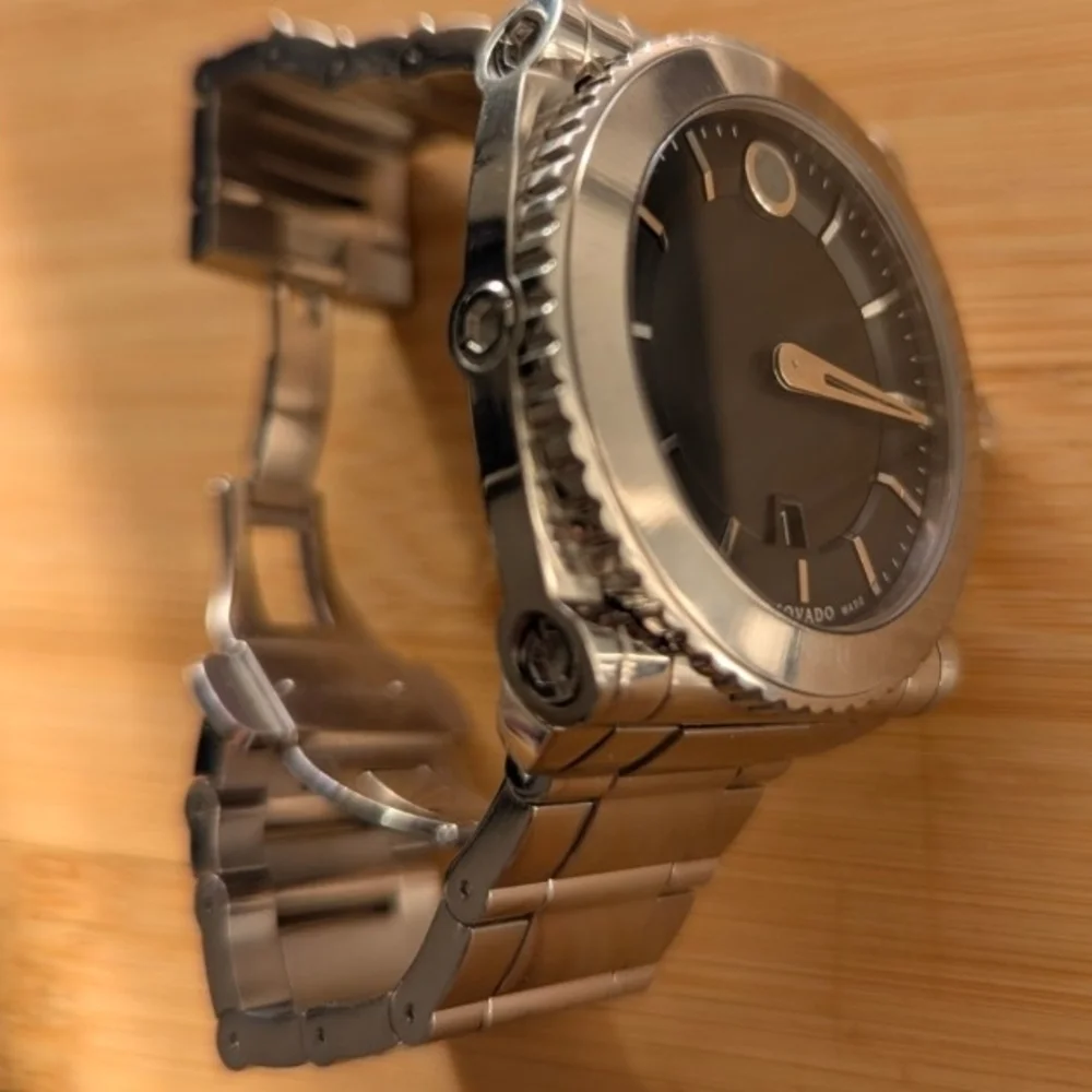 Movado Silver and Black Watch